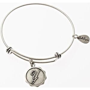 Bella Ryann Y Adjustable Expandable Silvertone Wire Bangle Bracelet Initial